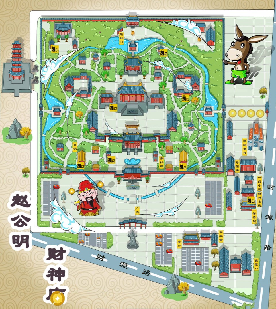 正阳寺庙类手绘地图
